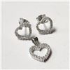 Image 2 : SILVER CZ PENDANT AND EARRING SET