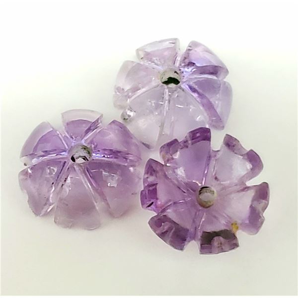 AMETHYST FLOWER FOR EARRING 3PCS