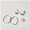 Image 2 : SILVER 2 EARRING AND 1 PENDANT SET