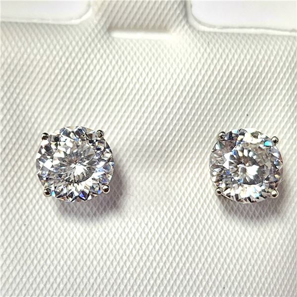 14K WHITE GOLD MOISSANITE(2.4CT) EARRINGS