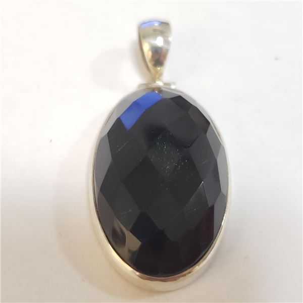 SILVER BLACK ONYX PENDANT(~WEIGHT 12.43G)