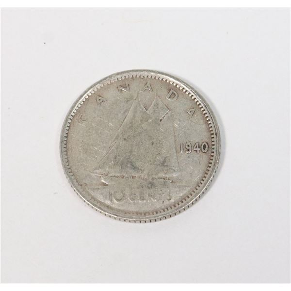 SILVER 10 CENTS CANADIAN COIN