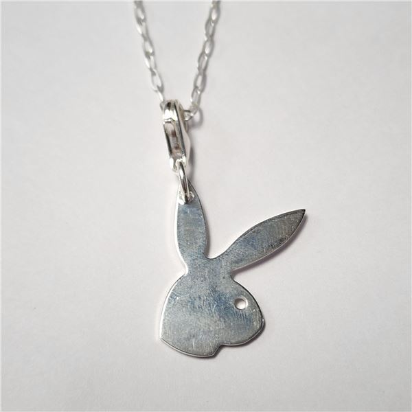 SILVER PLAY BOY 16" NECKLACE