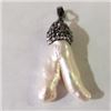Image 1 : SILVER FREE FORM FRESH WATER PEARL W/ CORD PENDANT