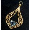 Image 2 : 10K YELLOW GOLD BLUE TOPAZ 0.95G PENDANT