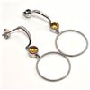 Image 3 : SILVER CITRINE(0.65CT) RHODIUM PLATED EARRINGS