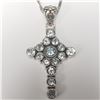 Image 1 : SILVER BLUE TOPAZ 10.9G WITH CHAIN NECKLACE