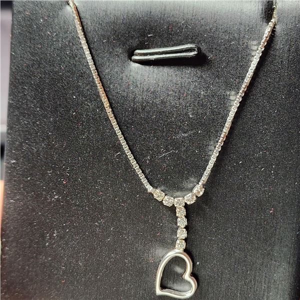 SILVER HEART SHIP WITH CZ NECKLACE