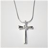 Image 1 : SILVER CZ CROSS 17" NECKLACE