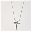 Image 2 : SILVER CZ CROSS 17" NECKLACE