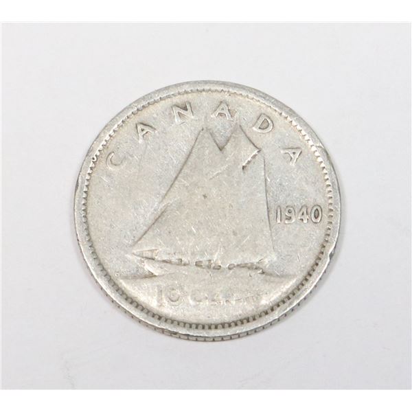 SILVER 10 CENTS CANADIAN COIN