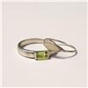 Image 1 : SILVER 2 RINGS OPAL AND PERIDOT SET