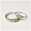 Image 2 : SILVER 2 RINGS OPAL AND PERIDOT SET