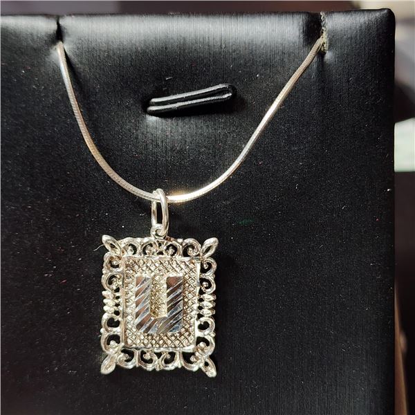 SILVER LETTER U NECKLACE