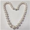 Image 1 : SILVER FRESH WATER PEARL AND CZ 19" NECKLACE