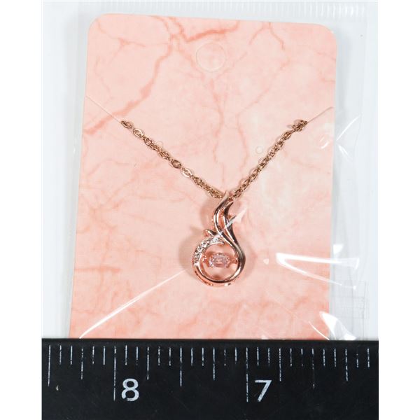 NEW ROSE GOLD TONE CHAIN WITH PHOENIX CUBIC