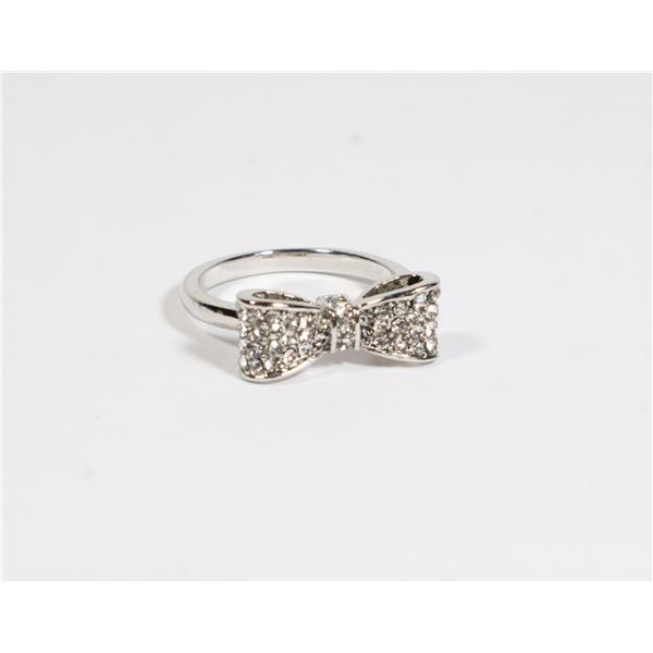 NEW SIZE 7 ZIRCON BOW RING
