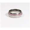 Image 1 : NEW SIZE 7 STAINLESS STEEL RING. TWO TONE EFFECT