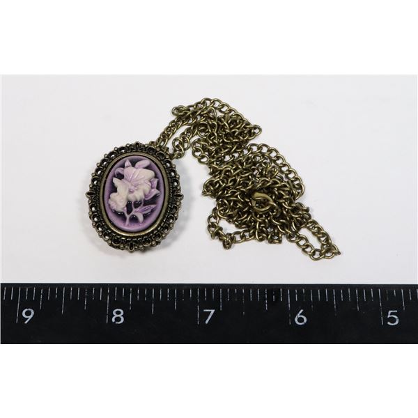 NEW ANTIQUE STYLE PENDANT WATCH AND CHAIN