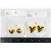Image 1 : 2 NEW PAIRS YELLOW OF HEART DESIGN STUD EARRINGS