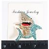 Image 1 : NEW BLUE RHINESTONE SHARK BROOCH/PENDANT