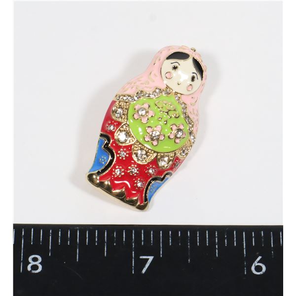 NEW FESTIVE MATRYOSHKA DOLL BROOCH