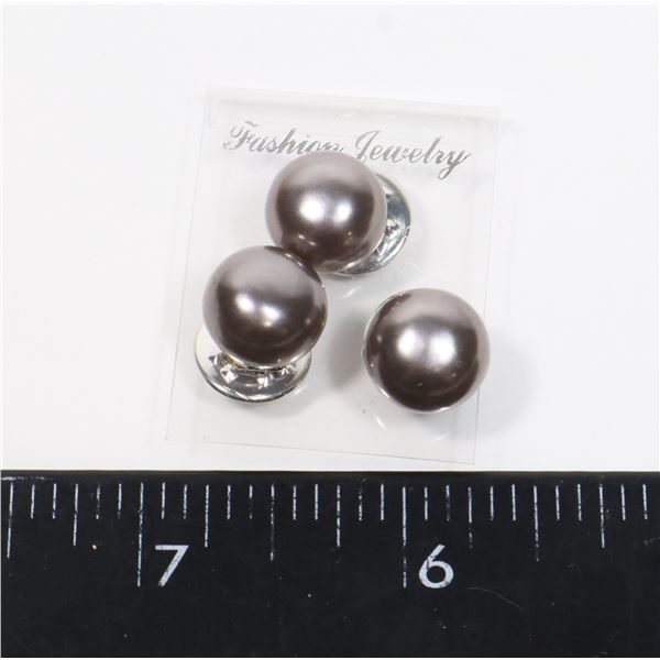 3 NEW SILVER COLOR FAUX PEARL SCARF/TIE/LAPEL