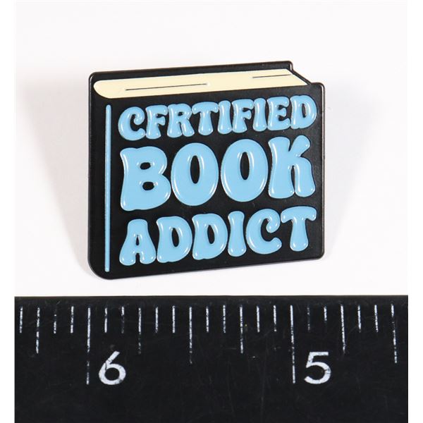 NEW BOOK THEME LAPEL PIN CERTIFIED BOOK ADDICT