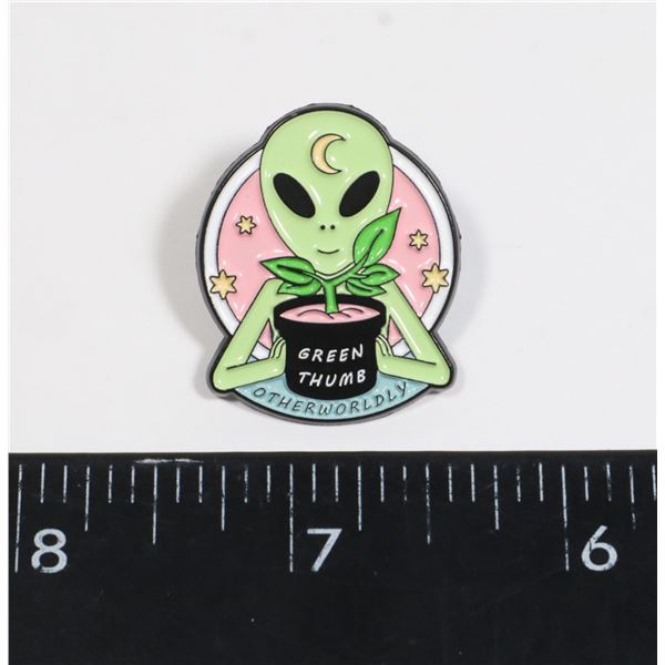 NEW GREEN THUMB OTHERWORLDLY ALIEN LAPEL PIN