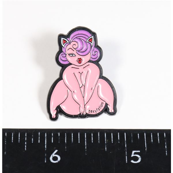 NEW CURVY BODY KITTEN EAR GODDESS LAPEL PIN