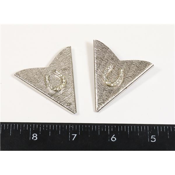 SET OF HORSESHOE THEME WESTERN COLLAR TIPS