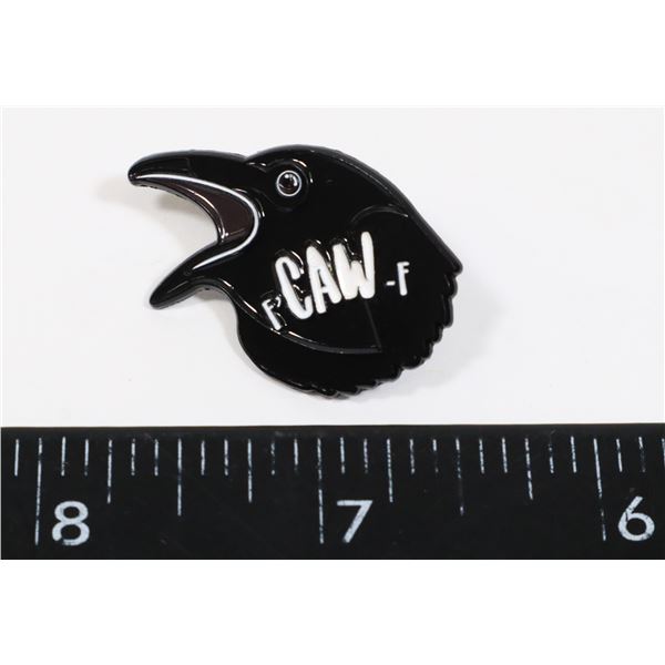 NEW CROW LAPEL PIN F-CAW-F