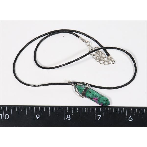 NEW SYNTHETIC RUBY ZOISITE REPLICA. HEXAGONAL