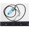 Image 1 : NEW SYNTHETIC  CLEAR BLUE HEXAGONAL STONE PENDANT