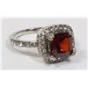 Image 1 : NEW SIZE 7 SILVER TONE RED RHINESTONE RING WITH
