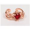 Image 1 : NEW ROSE GOLD TONE RED APPLE RHINESTONE CUFF RING
