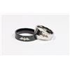 Image 1 : NEW BAT THEME COUPLES STAINLESS STEEL RINGS SIZE 7