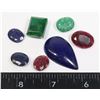 Image 1 : 125.2cts GENUINE RUBY, EMERALD, SAPPHIRE, LAPIS