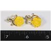 Image 1 : GOLD TONE YELLOW ROSE STUD EARRINGS
