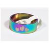 Image 1 : NEW OIL-SLICK TONE HEART DESIGN SIZE 6.5 STAINLESS
