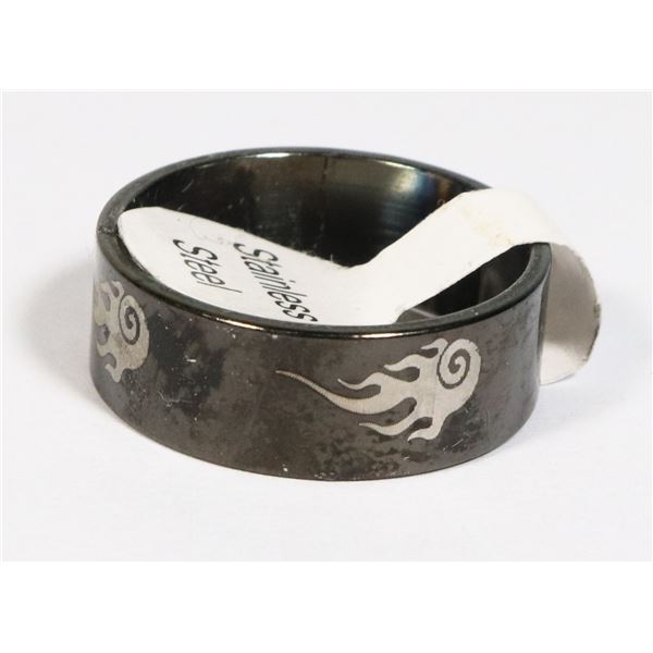 NEW BLACK TONE FLAME DESIGN 7.5 STAINLESS STEEL