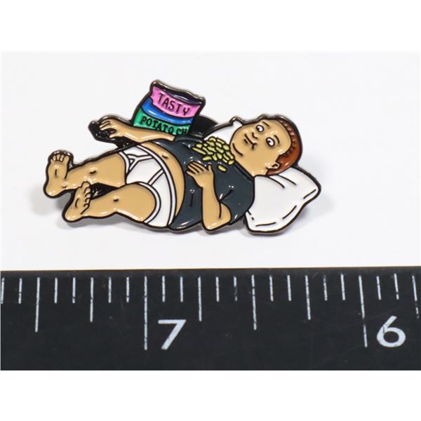 NEW BOBBY HILL THEME LOUNGING ENAMEL PIN