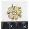 Image 1 : NEW YELLOW FLOWER DESIGN RHINESTONE BROOCH