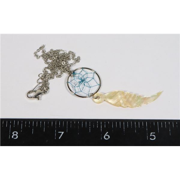 SILVER TONE DREAM CATCHER DESIGN PENDANT CHAIN