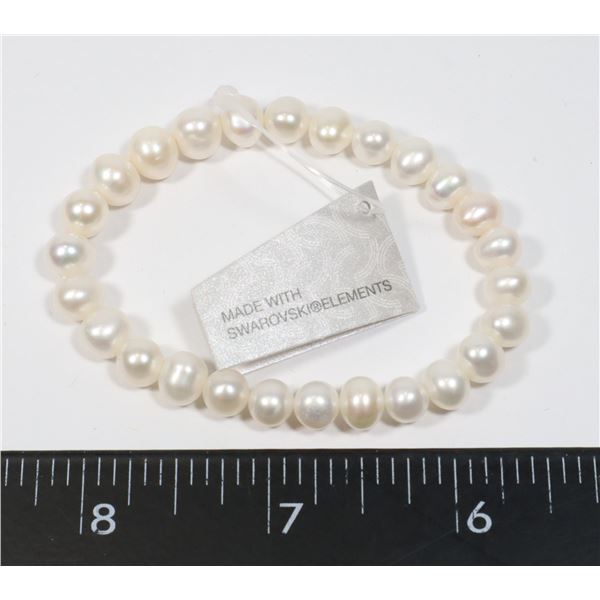 NEW MADE WITH SWAROVSKI ELEMENTS SIMULATED PEARL