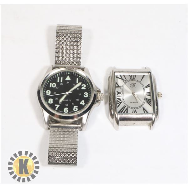 TWO MENS WATCHES (ONLY ONE HAS BAND)