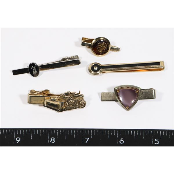 BUNDLE OF VINTAGE TIE BARS INCLUDING ONE BY