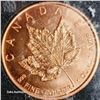 Image 1 : Canadian Maple - Version 2 Coin - 1oz. .999 Copper