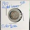 1910 *Pointed Leaves* Canada 5 Cent Coin - .925 Silver