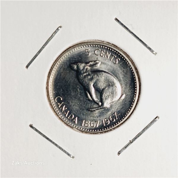 1867 - 1967 Canada Centennial Rabbit 10 Cent Coin